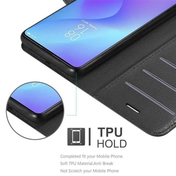 Coque - CADORABO - Xiaomi Mi 9T / 9T PRO - Similicuir - Stödfunktion - 3 kortplatser Svart