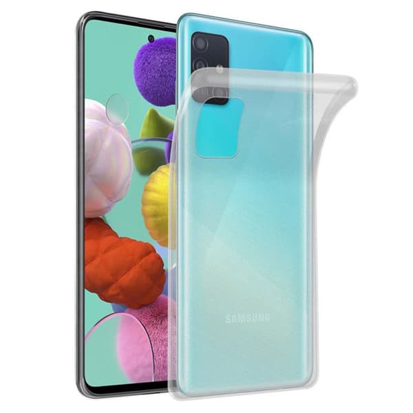 Transparent stötsäker silikonfodral för Samsung Galaxy A51 5G Vit