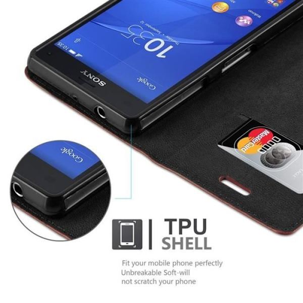 Sony Xperia Z3 COMPACT Fodral i MEDIUM BRUN från Cadorabo (INVISIBLE MAGNETIC CLOSURE Design) Fullt skyddsfodral med
