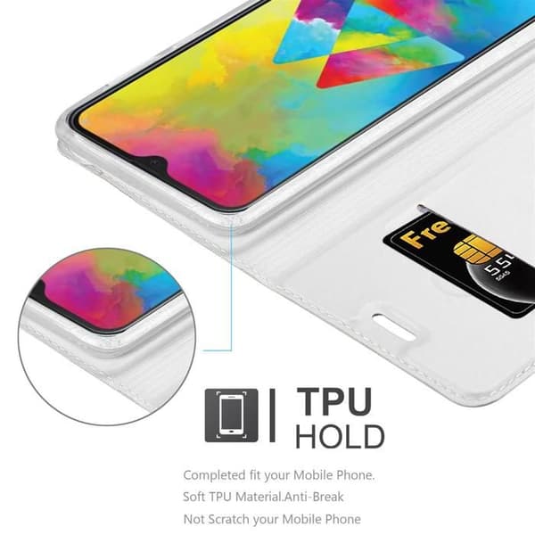 Flipfodral för Samsung Galaxy M21 / M30s Etui i CLASSY SILVER Plånbok Stötsäker Grå