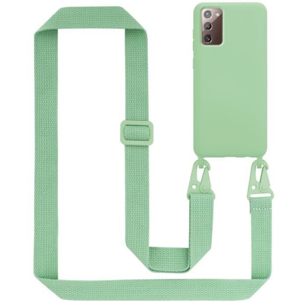 Halsbandsfodral för Samsung Galaxy NOTE 20 Fodral i LIQUID LJUSGRÖN Fodral Modehalsband Moderiktigt fodral Fodral Silikon Justerbar