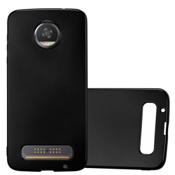 Cadorabo Fodral fungerar med Motorola MOTO Z2 i METALLIC BLACK - Stötsäker och reptålig TPU silikonhölje - Ultratunt