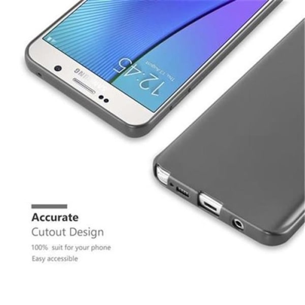 Samsung Galaxy NOTE 5-fodral i METALLIC GREY från Cadorabo (MATT METALLIC Design) Ultratunt mjukt silikon TPU-gelöverdrag med METALLISK GRÅ