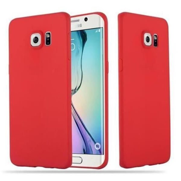 Samsung Galaxy S6 EDGE-fodral i CANDY RED från Cadorabo (CANDY Design) Ultratunt mjukt silikongel TPU-fodral med anti-chock