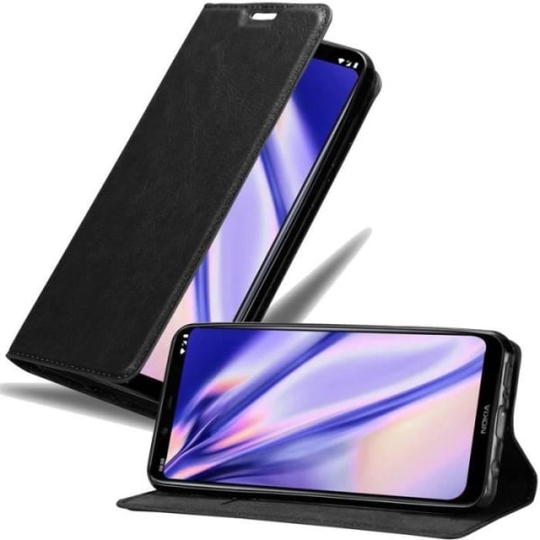 Cadorabo Fodral till Nokia 8.1 2018 - i Svart - Invisible Book Magnet