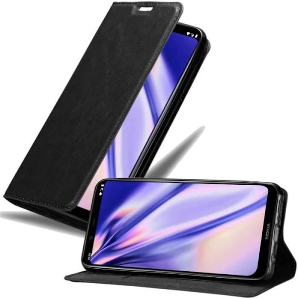 Coque - CADORABO - Nokia 8.1 2018 - Syntetiskt läder - Magnetstängning - Ställningsfunktion Svart
