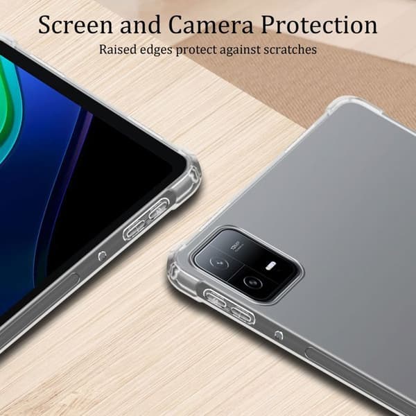 Transparent stötsäker silikonfodral för Xiaomi Pad 6 Pro Vit
