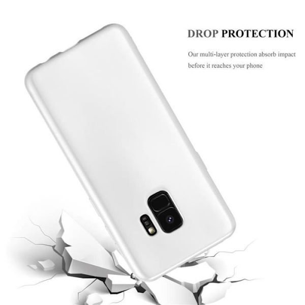 Cadorabo Fodral fungerar med Samsung Galaxy S9 i METALLISKT SILVER - Stötsäkert och reptåligt TPU silikonskydd - Ultratunt