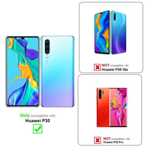 Fodral med lock för Huawei P30, Grå Blommig Design, Plånboksfodral Grå