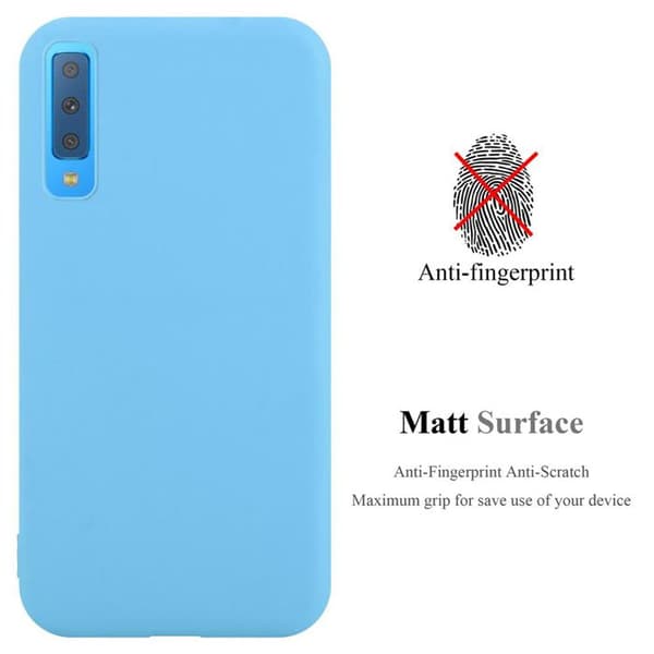 Skyddsfodral för Samsung Galaxy A7 2018 CANDY BLÅ Stötsäker Silikon Blå