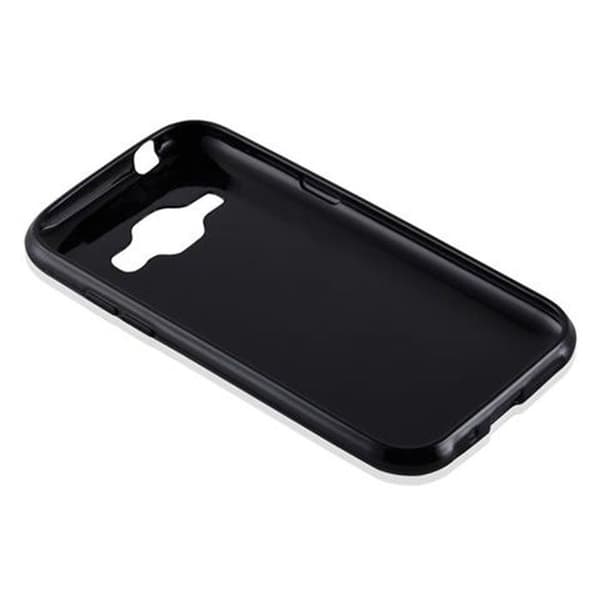 Transparent stötsäker silikonfodral för Samsung Galaxy J1 2015 Svart