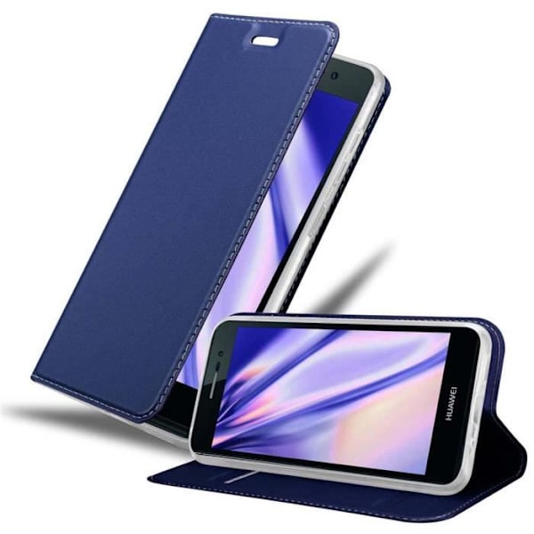 Coque - CADORABO - Huawei ASCEND P7 - Mörkblå - Magnetlås - Ståfunktion Mörkblå