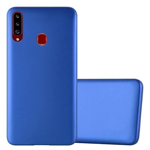 Etui för Samsung Galaxy A20s - CADORABO - Blå Metallisk - Silicone TPU - Mjuk Skydd - Matt Design METALLISK BLÅ