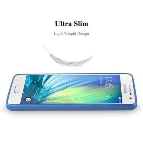 Samsung Galaxy A3 2015 (5) Fodral i METALLIC BLUE från Cadorabo (METALLIC MATTE Design) Ultratunt mjukt silikon TPU gelskydd