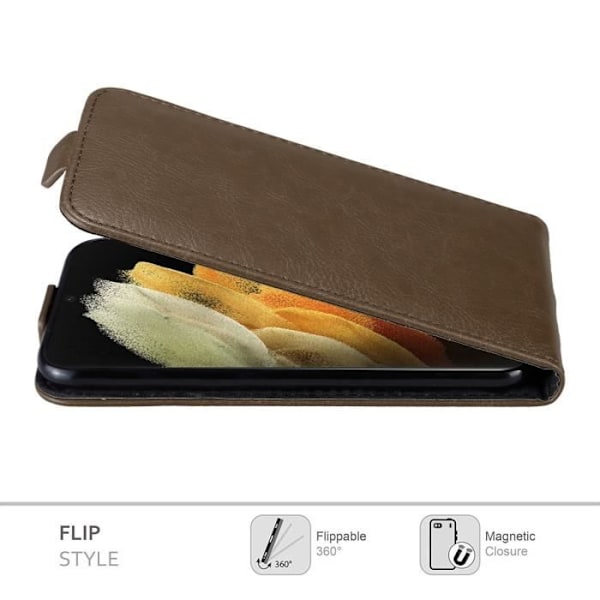 Fodral till Samsung Galaxy S22 ULTRA Fodral i COFFEE BROWN Fodral Skydd Magnetic Flip-plånbok kaffe brunt