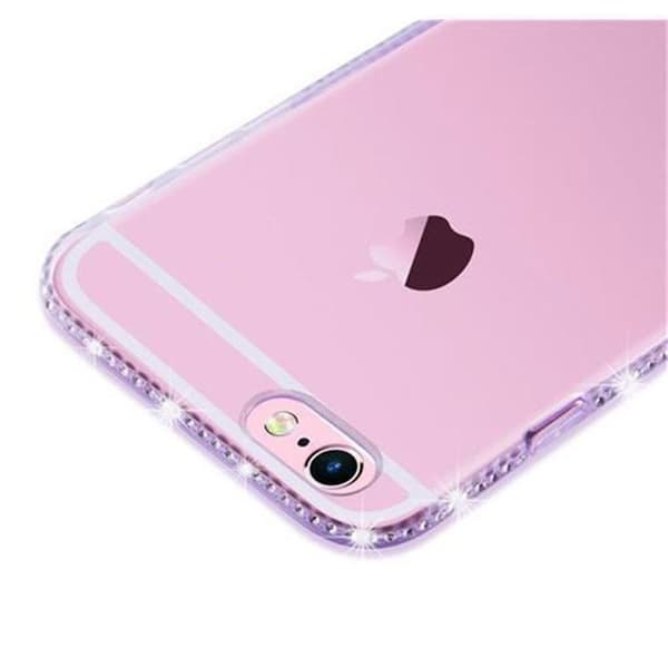 Skal för iPhone 6 / 6S i TRANSPARENT LILA Strassad Design