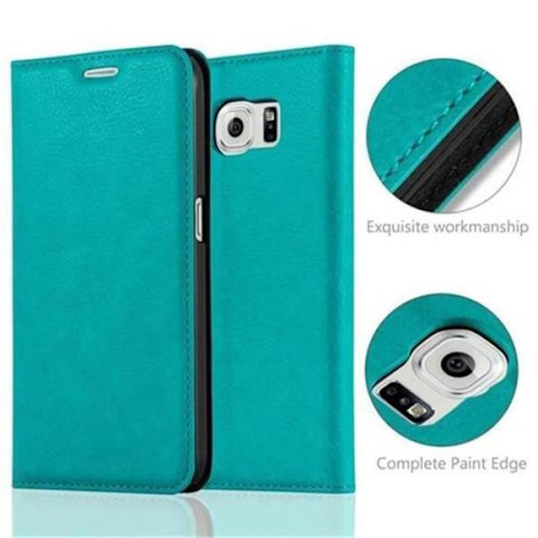 Cadorabo Fodral Samsung Galaxy S6 PETROL TURKOS Osynlig MAGNETISK STÄNGNING Fodral Fodral Stöder Stand Card Slot