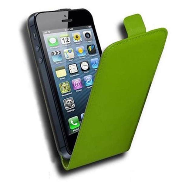 Fodral för Apple iPhone 5 / 5S / SE 2016 i PARROT GREEN Fodral Skydd Flip i slätt konstläder Plånbok Grön