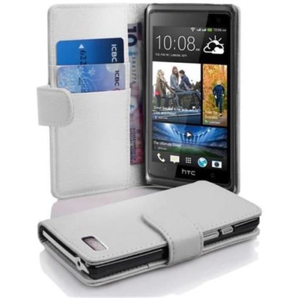 Cadorabo - Fodral Fodral för > HTC DESIRE 600 < – Fodral Fodral Bumper Wallet (med kortplatser) i VIT ALABASTER