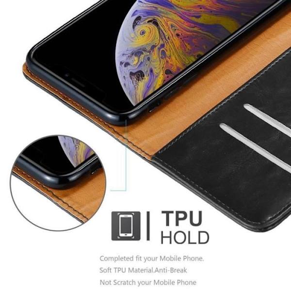 Cadorabo fodral till Apple iPhone XS MAX - i svart - magnetiskt, stativfunktion och kortfack Svart