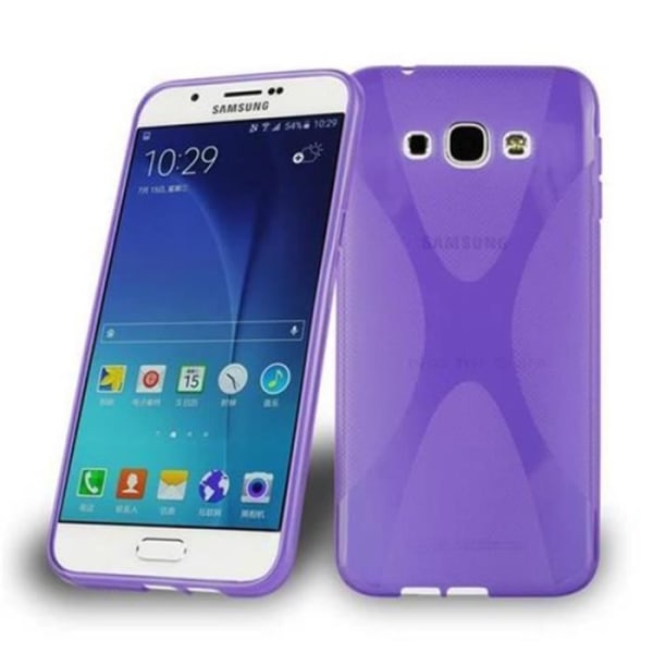 Samsung Galaxy A8 2015 Fodral (5) LILA Cadorabo DESIGN X Gel TPU Silikonskydd Fodral Skydd Ultra Slim Bumper