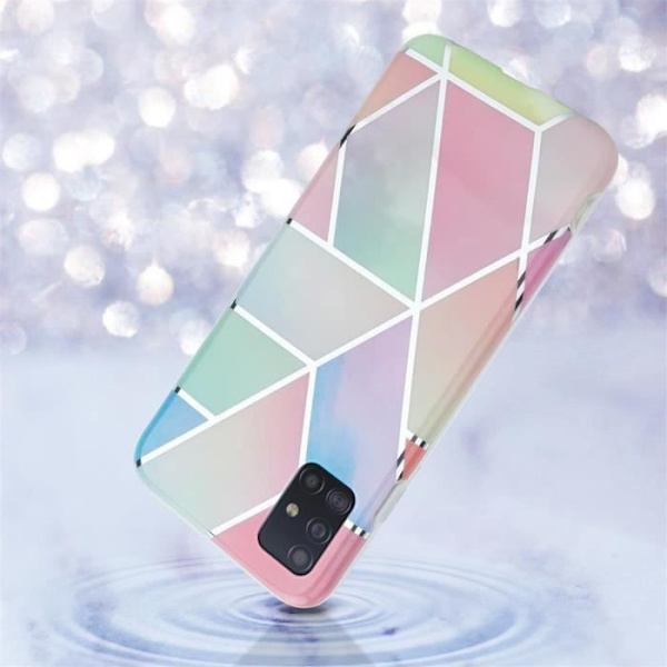 Fodral till Samsung Galaxy A51 5G - CADORABO - Rainbow Marble nr. 11 - Skyddssilikon TPU-fodral Regnbåge