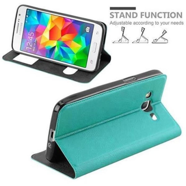 Samsung Galaxy GRAND PRIME Fodral i MINT TURQUOISE av Cadorabo (Design VIEW) Helt skyddsfodral med flipskydd,