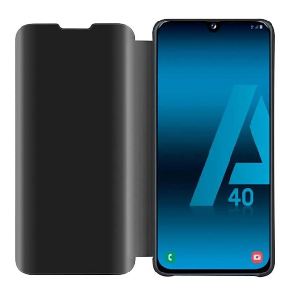 Etui för Samsung Galaxy A40 - CADORABO - Turmalin Svart - 360° Skydd - Clear View Design - Ställfunktion Svart turmalin