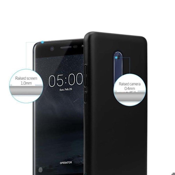 Housse för Nokia 5 2017 Fodral i METALLISKT SVART Hård Skyddsfodral Metallskydd Fodral Svart