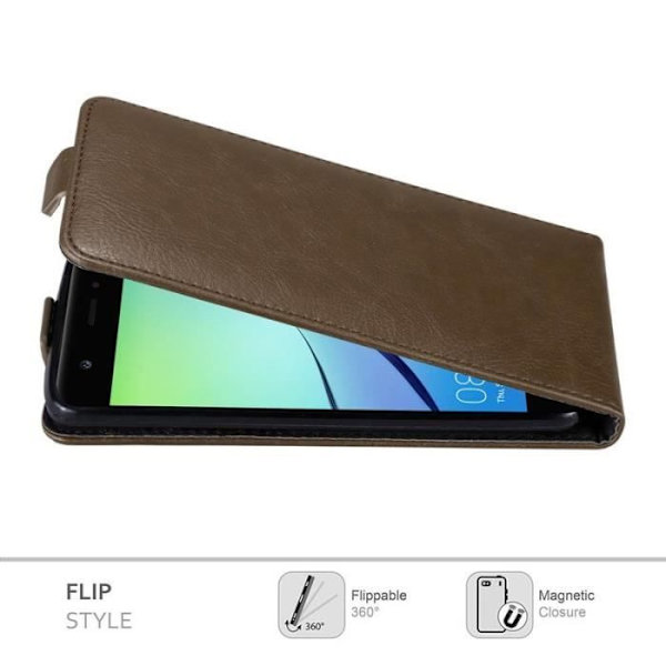 Flip-fodral - CADORABO - Huawei NOVA - Brun konstläder - Magnetisk stängning - Fullständigt skydd kastanj