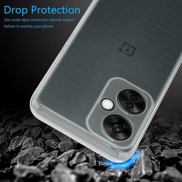 Transparent stötsäker silikonfodral för OnePlus Nord CE 3 Lite 5G Vit