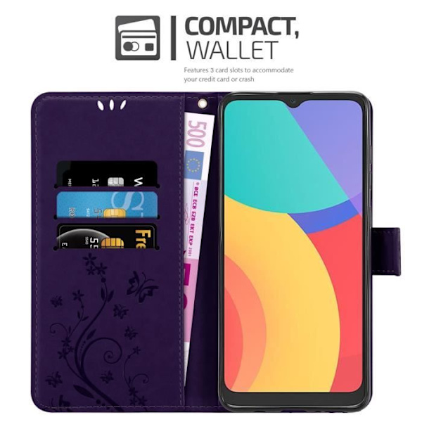 Coque - CADORABO - Alcatel 1S 2021 / 3L 2021 - Blommig - Similläder - Magnetstängning Mörk lila