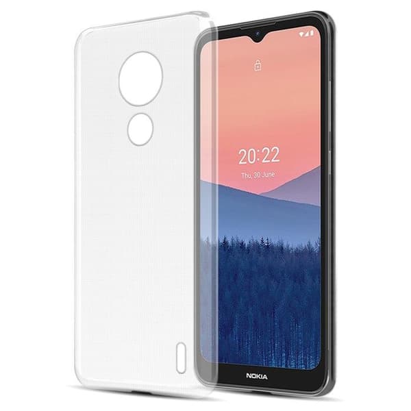 Transparent stötsäker silikonfodral för Nokia C21 Vit