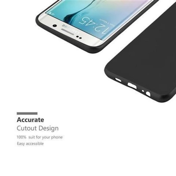 Samsung Galaxy S6 EDGE-fodral i METALLIC BLACK från Cadorabo (METALLIC MATTE Design) Ultratunt mjukt silikon TPU-gelskydd