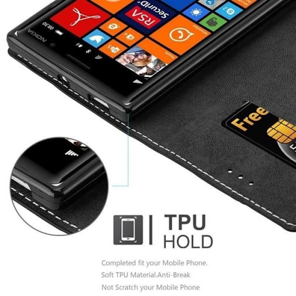 Plånboksfodral - CADORABO - Nokia Lumia 830 - Läderimitation - Brun - Magnetisk stängning kastanj
