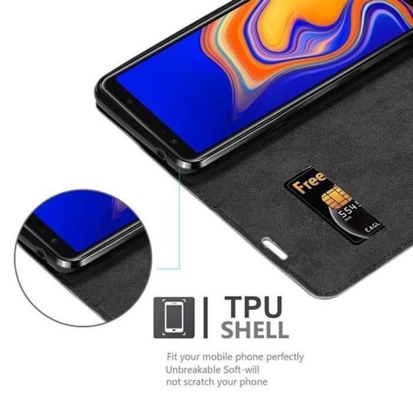 Coque - CADORABO - Samsung Galaxy A6s - Mörkbrun - Silikon TPU - Magnetisk stängning kaffe brunt