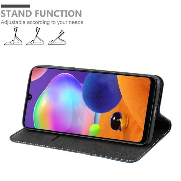Etui för Samsung Galaxy A31 - CADORABO - BLÅ BRUN - Syntetiskt läder - Magnetstängning - Ställningsfunktion BLÅ BRUN