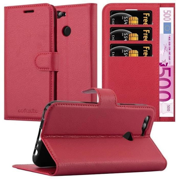 Huawei NOVA 2 fodral i CHERRY RED från Cadorabo komplett skyddsfodral med flip flik och praktiskt horisontellt stativ i