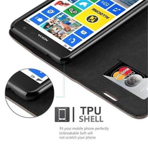 Cadorabo Nokia Lumia 625 Fodral KAFFEBRUNT Osynlig magnetisk STÄNGNING Fodral Fodral stöder stativ och kortplats