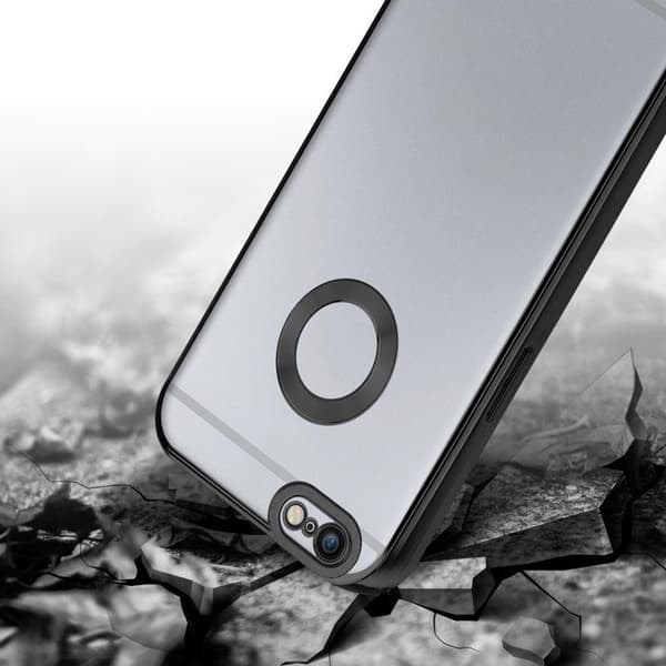Transparent iPhone 6 PLUS / 6S PLUS-fodral - Svart Stötskydd Chrome Design Vit