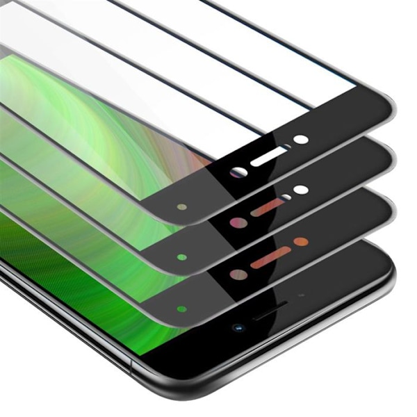 3x Helglas för Honor 8 LITE Transparent skydd film med svart härdat glas Svart
