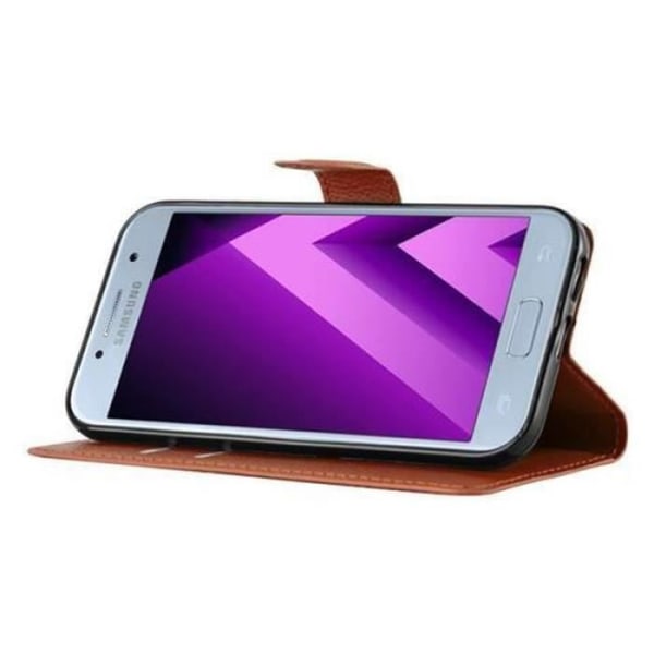 Cadorabo Fodral Samsung Galaxy A3 2017 BRUN Fodral Fodral Heltäckande Magnetskydd stöder kortplats för stativ