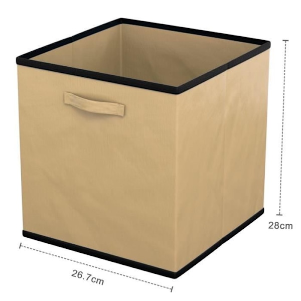 Förvaringslåda - INTIRILIFE - Set med 6 - Fällbar - 20 liter - Beige