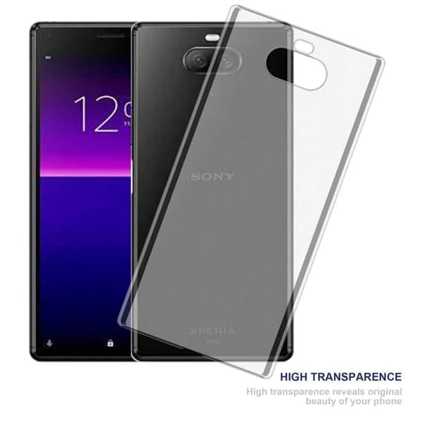 Transparent stötsäker silikonfodral för Sony Xperia 8 Vit