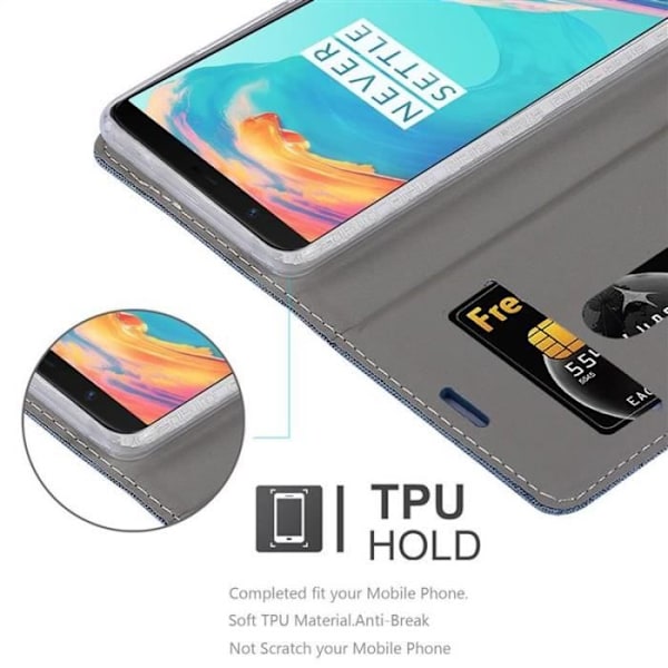Cadorabo Fodral till OnePlus 5T i MÖRKBLÅ SVART