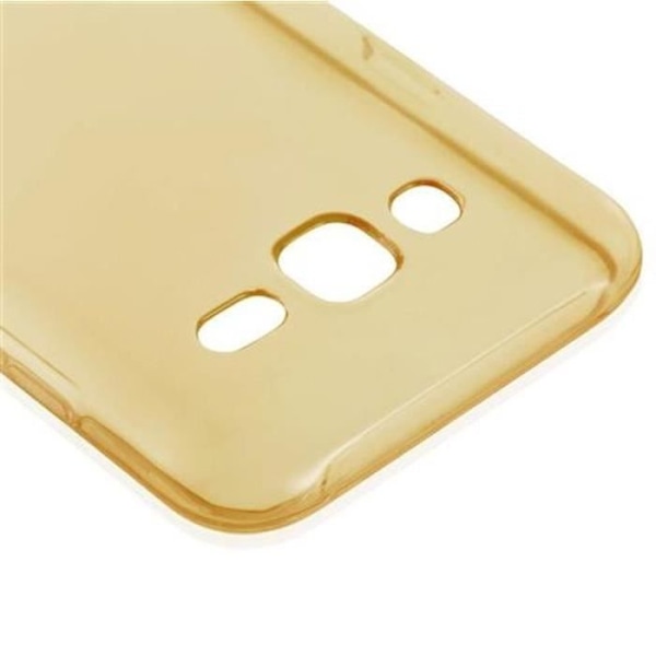 Samsung Galaxy J5 2015 Fodral (5) TRANSPARENT GULD Cadorabo DESIGN AIR TPU Silikonskydd Fodral Skydd Ultra Slim Bumper