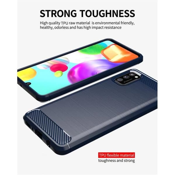 Skal för Samsung Galaxy A41 BORSTAD BLÅ Kolfiberdesign Blå