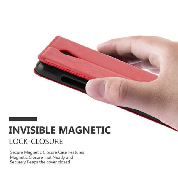 ZTE BLADE L7 Fodral i APPLE RÖD från Cadorabo (INVISIBLE MAGNETIC CLOSURE Design) Helt skyddsfodral med Flip Flip