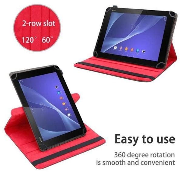 Skal för Sony Xperia Tablet Z2 (10.1 Zoll) Fodral i BRUNT Huvudskydd 360 grader konstläder Plånbok Wallet kastanj