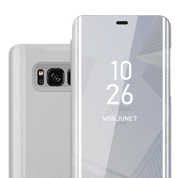 Fodral till Samsung Galaxy S8 - CADORABO - SILVER AGATE - Clear View - 360 graders spegelskydd Pengar